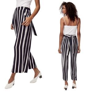 Aritzia WILFRED Faun Striped Self-Tie Belt Pant Size L